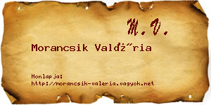 Morancsik Valéria névjegykártya